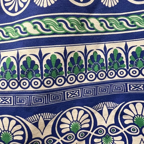 JMcLaughlin Contemporary Bright Blue and Green Patterned Skirt in Size M. - Picture 2 of 4